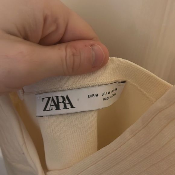 NWOT Zara Knit Cream Tank NWOT Medium - Picture 3 of 5
